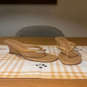 Reformation Tan Wedge Sandals